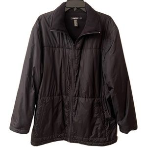 DKNY Women's Black Open Front Puff Jacket Sz Medium Vintage